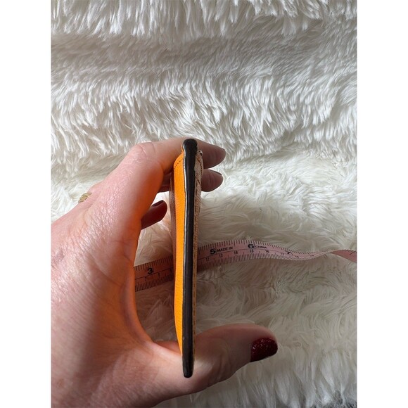 Coach Card Wallet Womens One Size Orange Zip-Around ID Window Coin Pouch - Picture 4 of 6